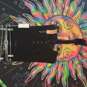 Black Button-Up Top and Short Set